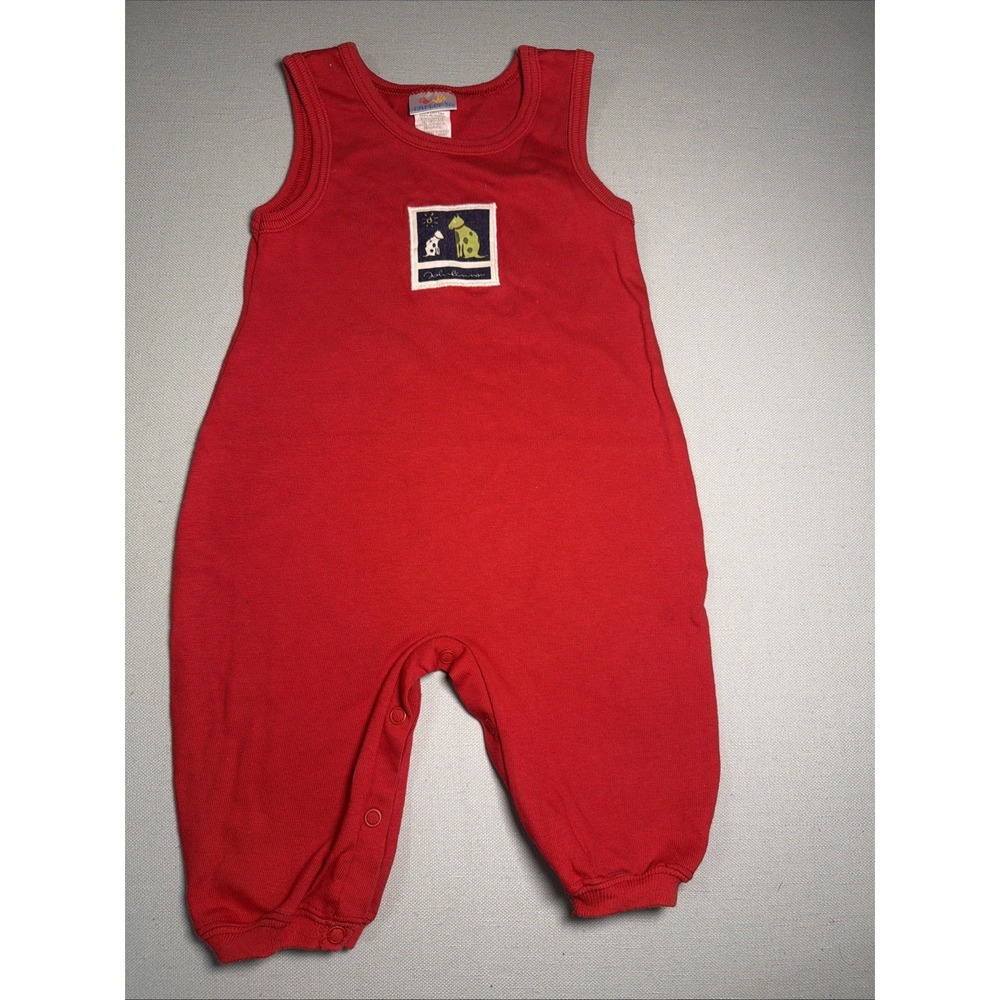 Carter's John Lennon Red Spotted Dog Overalls Baby Clothes Boy Girl 9-12 m